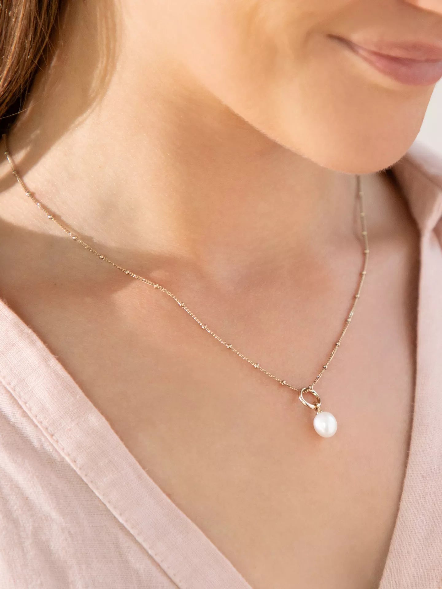 Gold Bobble Chain and Freedom Pearl Popon Gift Set