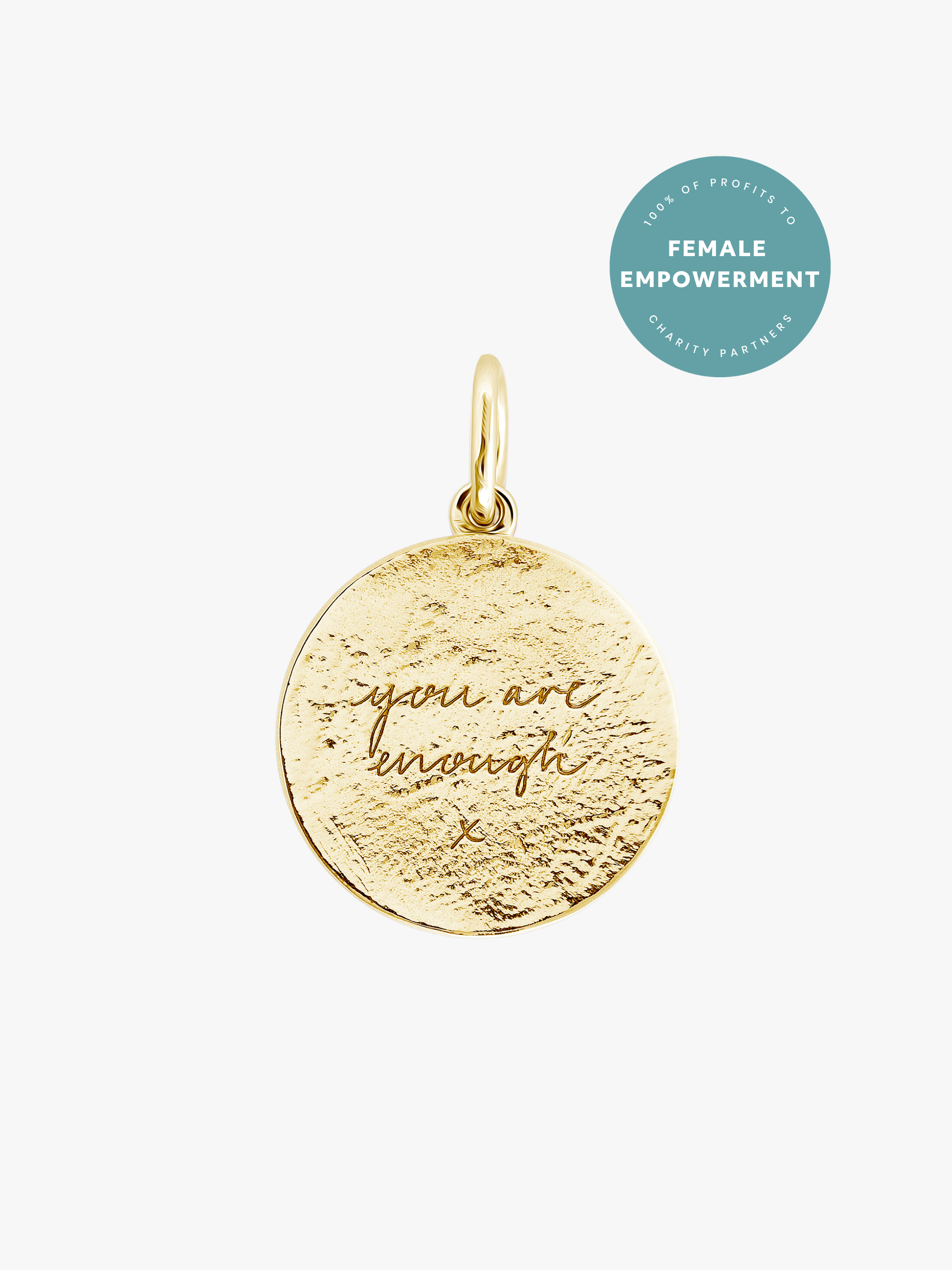 Gold Vermeil Bangle and Textured You Are Enough Popon Set / Small (60mm)