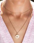 Gold Bobble Chain Necklace with Gold Heart and Pearl Gift Set