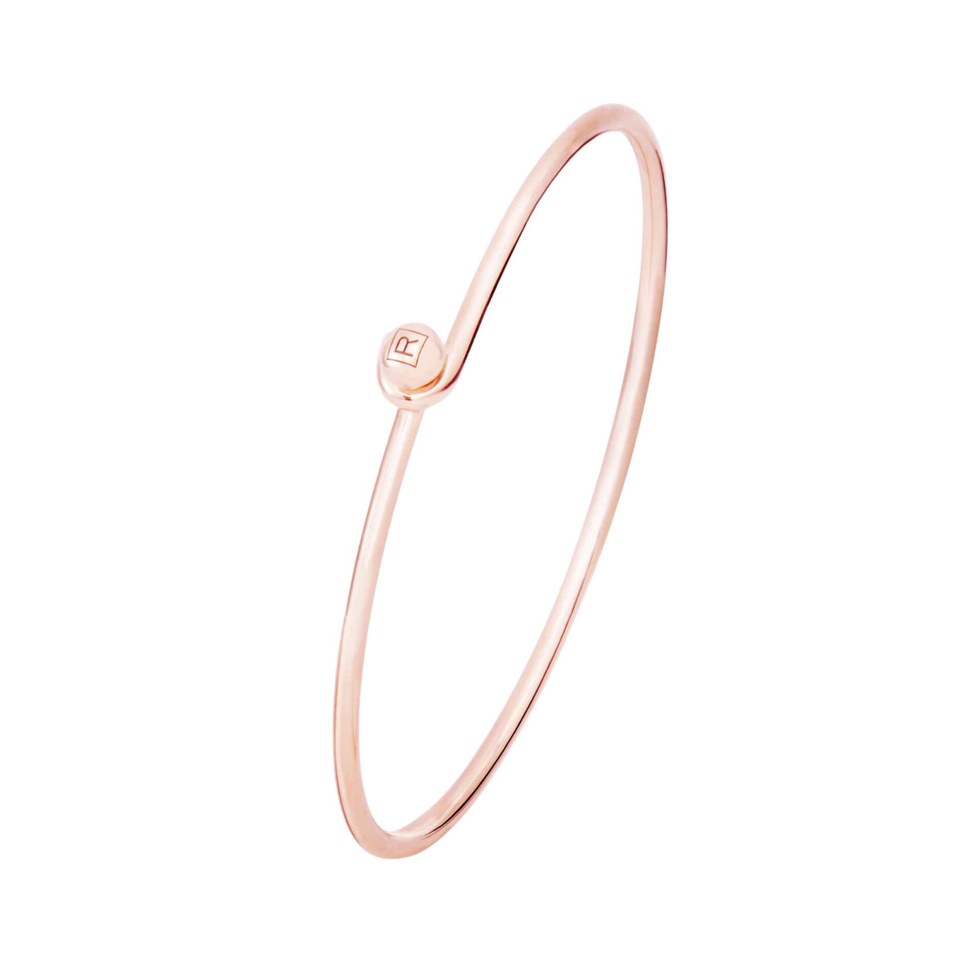 Rose Gold Vermeil Bangle and Gold Heart Popon Gift Set