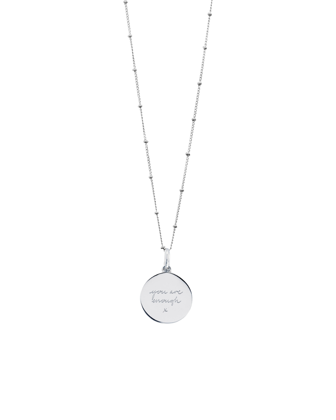 Silver Bobble Chain and Silver Smooth You Are Enough Popon Gift Set