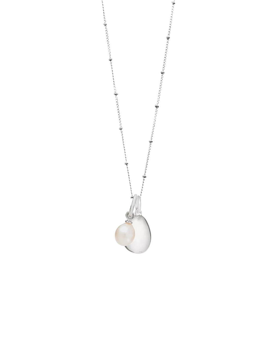 Silver Bobble Chain with Smooth Pebble & Freedom Pearl Popon Gift Set