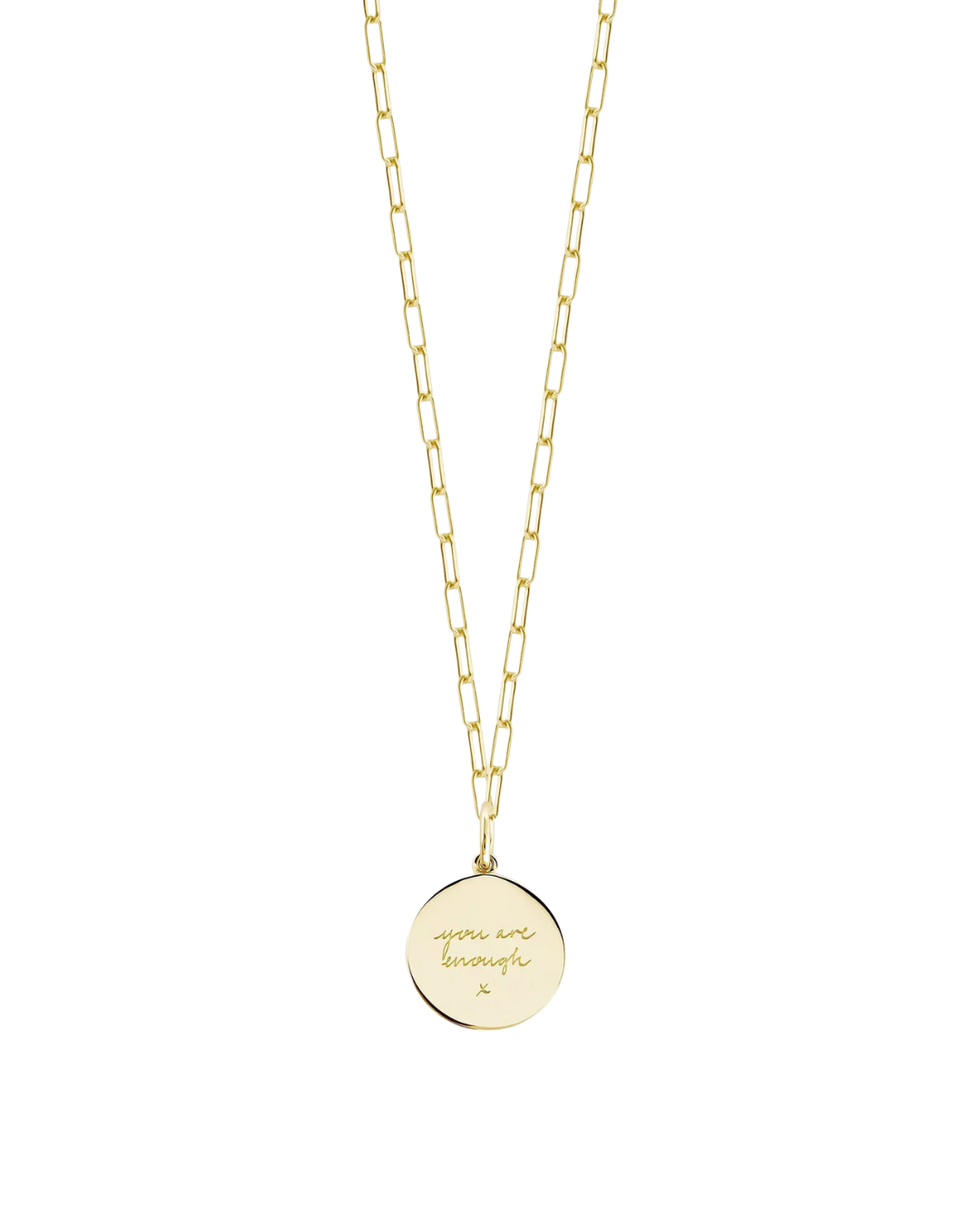 Gold Paperclip Chain and Gold Smooth You Are Enough Popon Gift Set