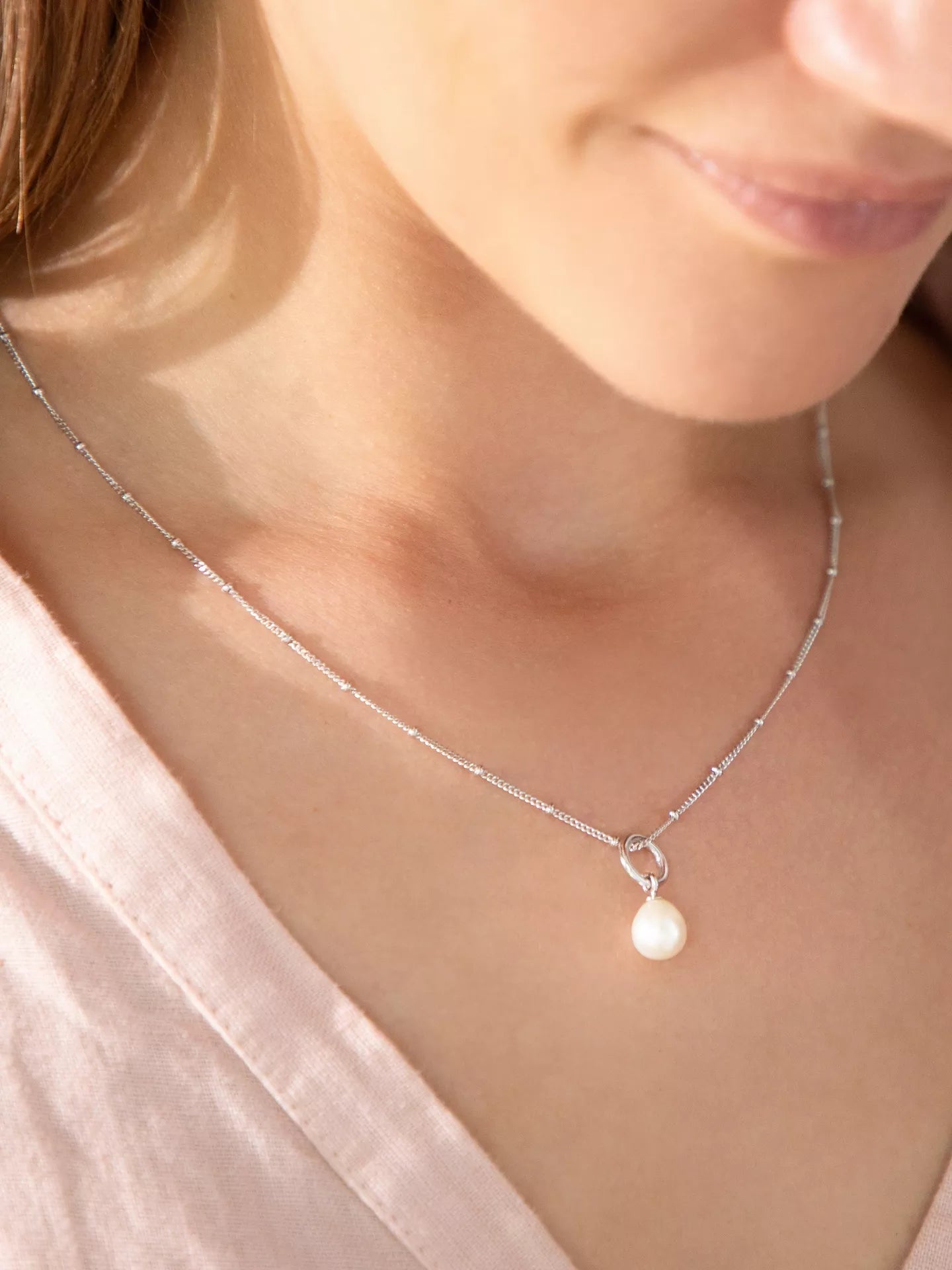 Silver Bobble Chain and Freedom Pearl Popon Gift Set
