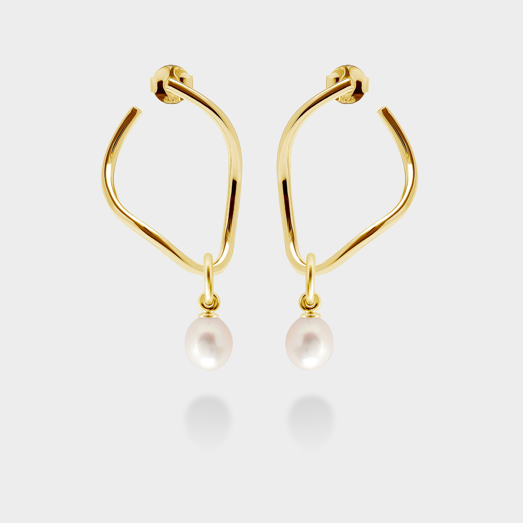 Gold Vermeil Earrings with Freedom Pearl Popons® Recognised