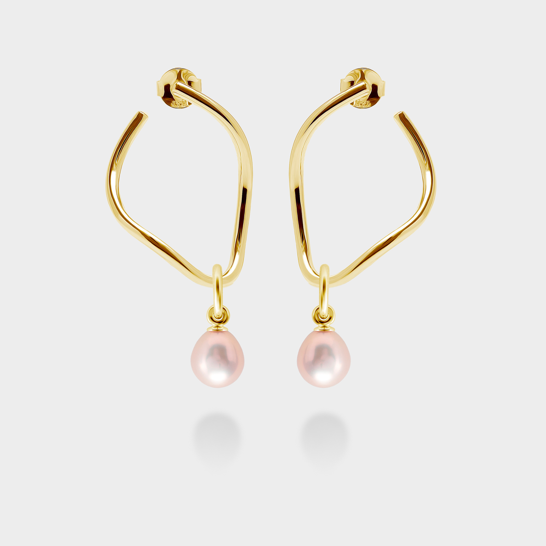 Gold Vermeil Earrings with Hope Pearl Popons® Recognised