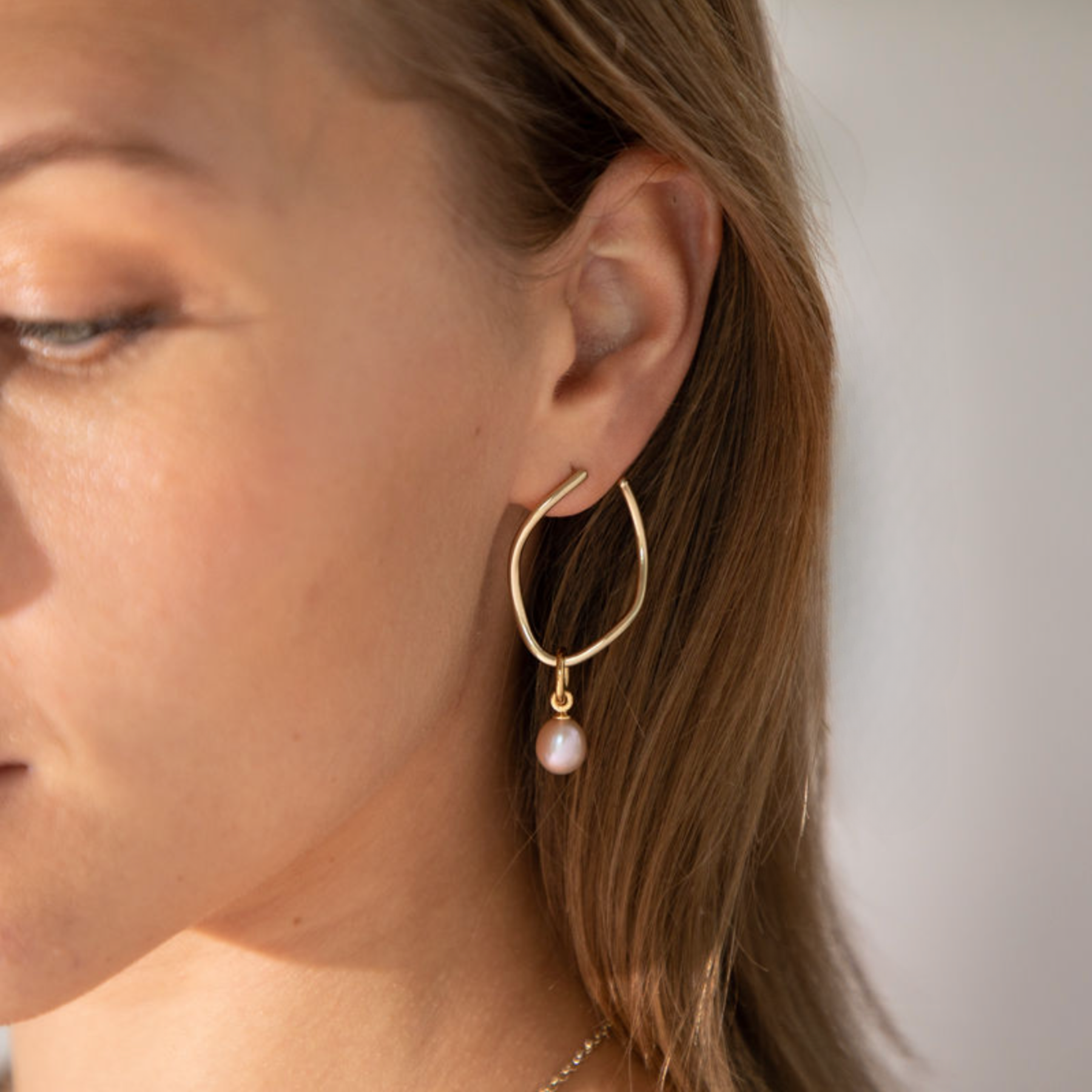 Gold Vermeil Earrings with Hope Pearl Popons® Recognised
