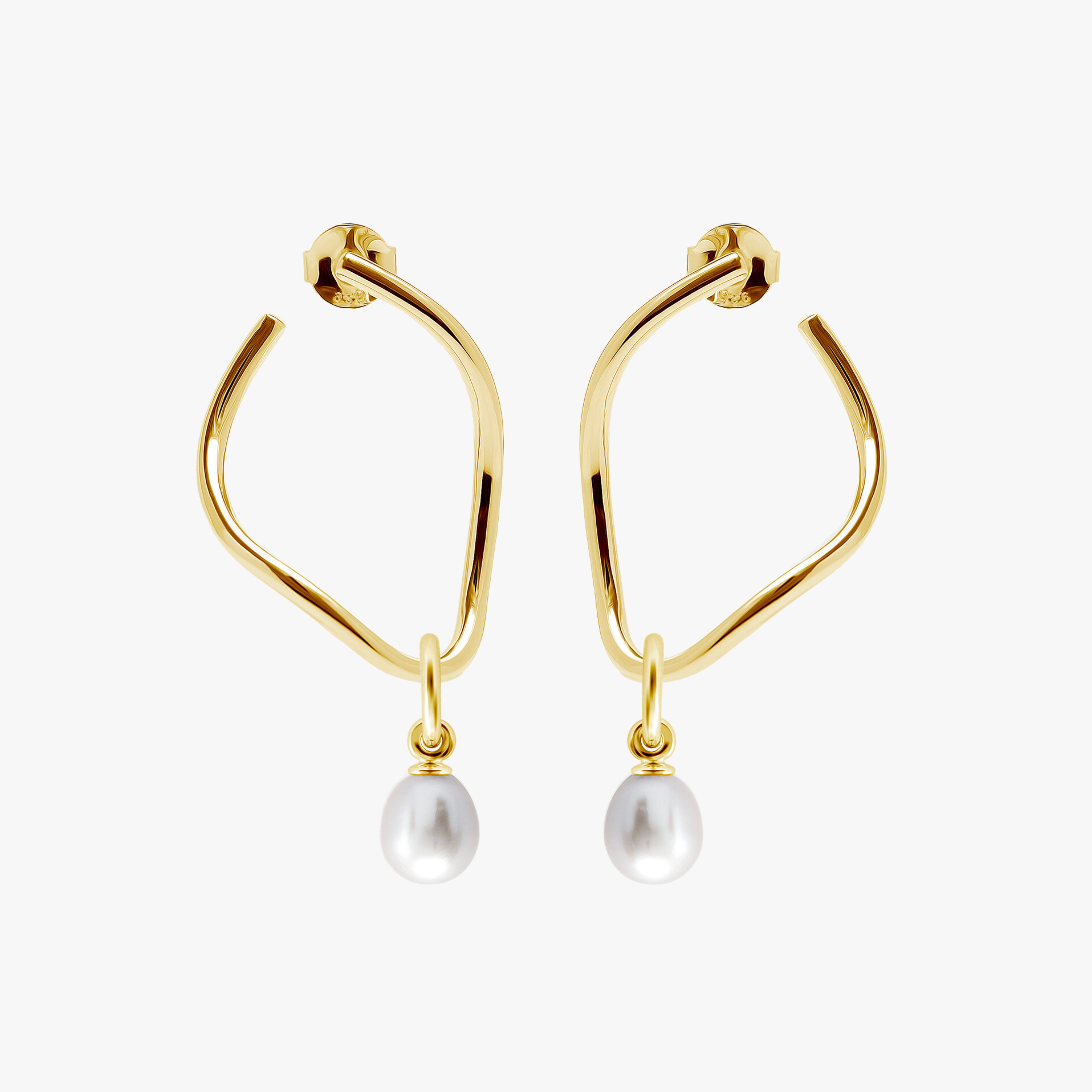 Gold Vermeil Earrings with Justice Pearl Popons® Recognised