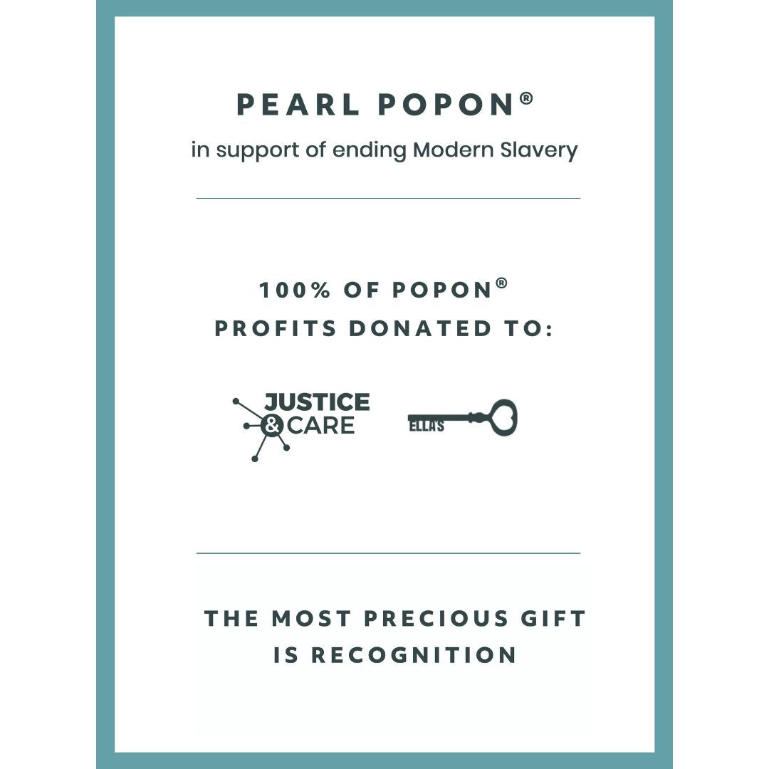 Recognised Freedom Pearl Popon Pendant and Gold Paperclip Chain Necklace Recognised