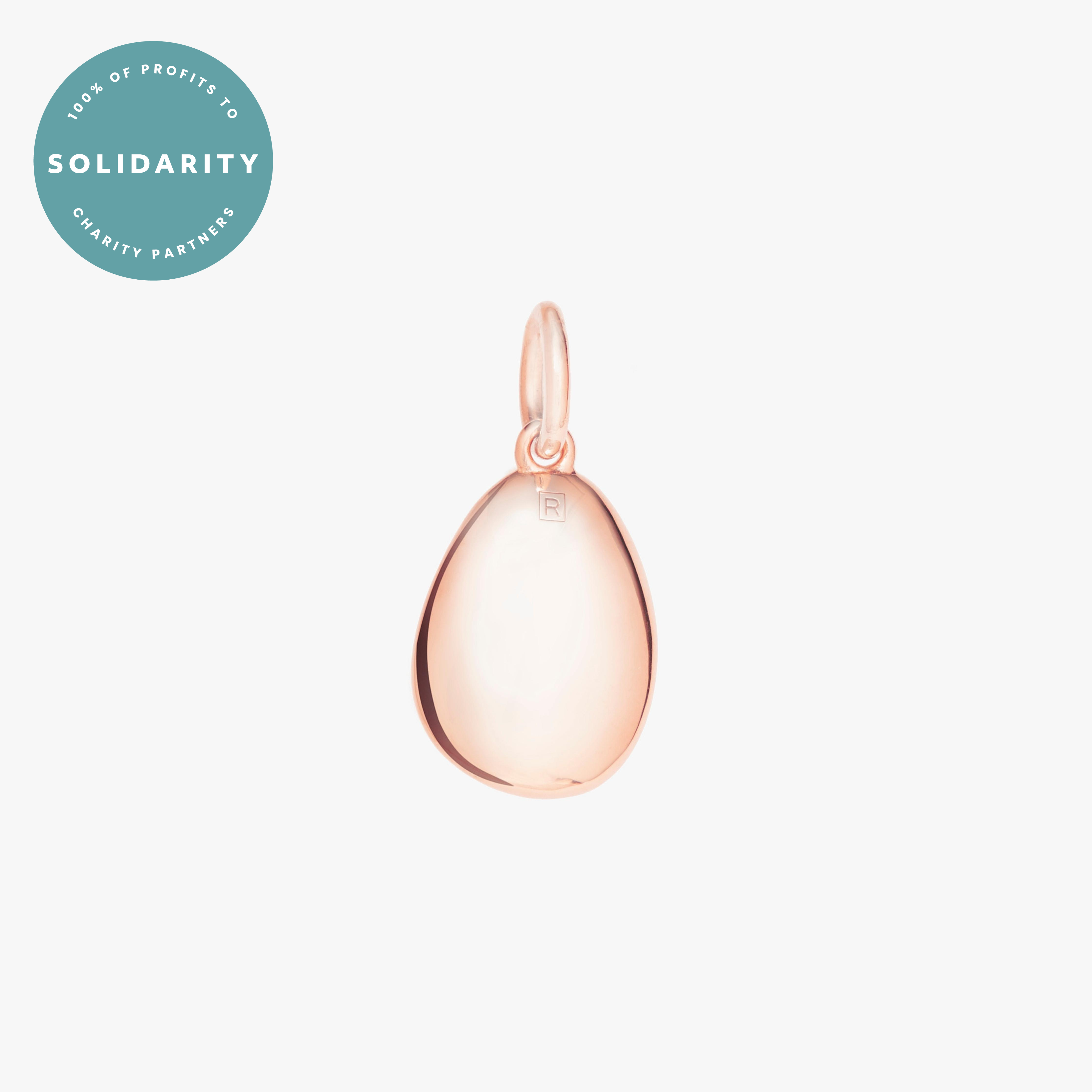 Smooth Pebble Popon Charm Rose Gold Recognised