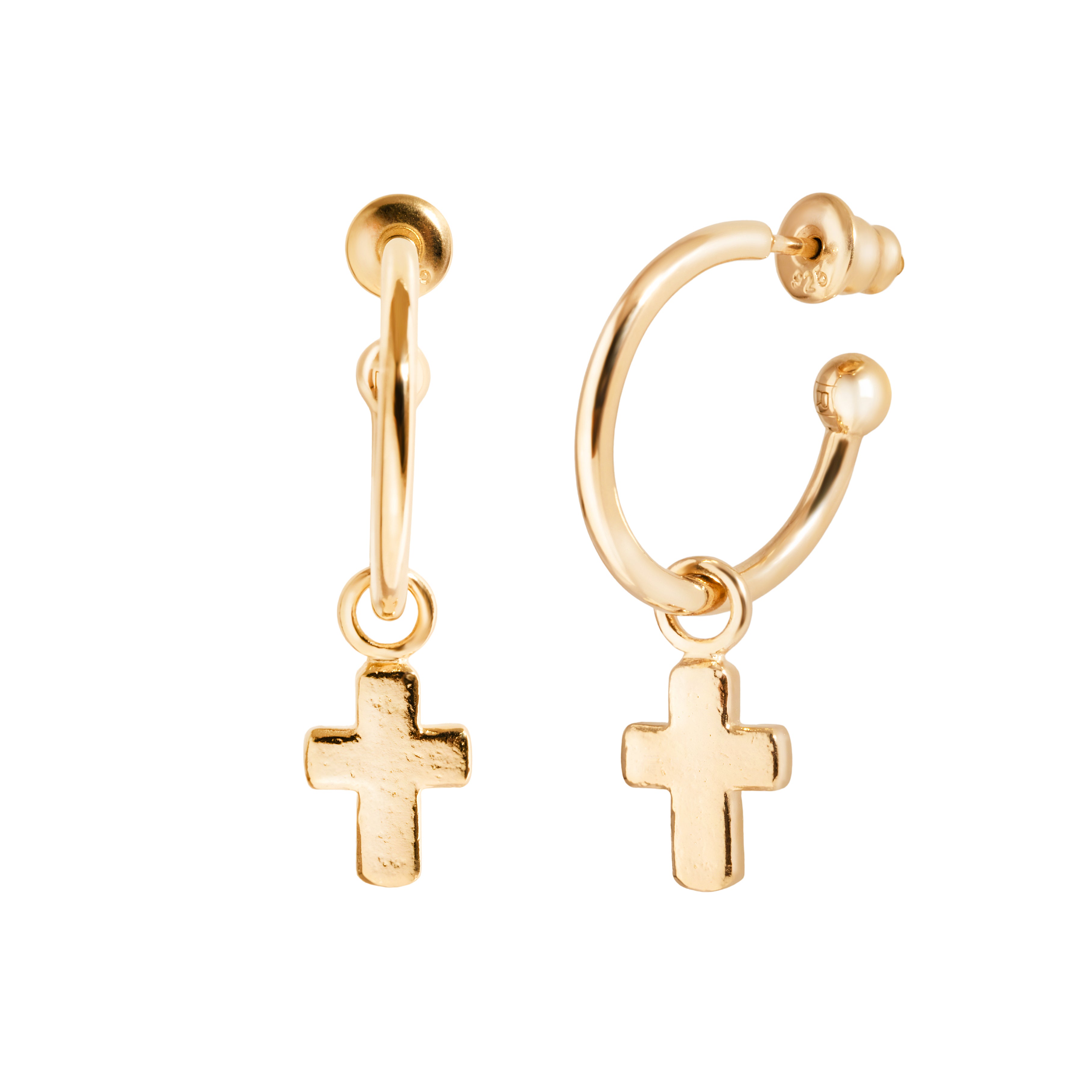Gold Faith Popon Hoop Earrings
