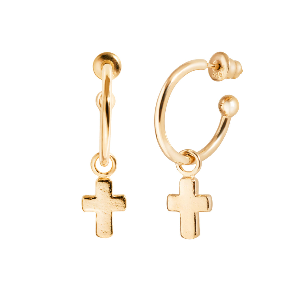 Gold Faith Popon Hoop Earrings