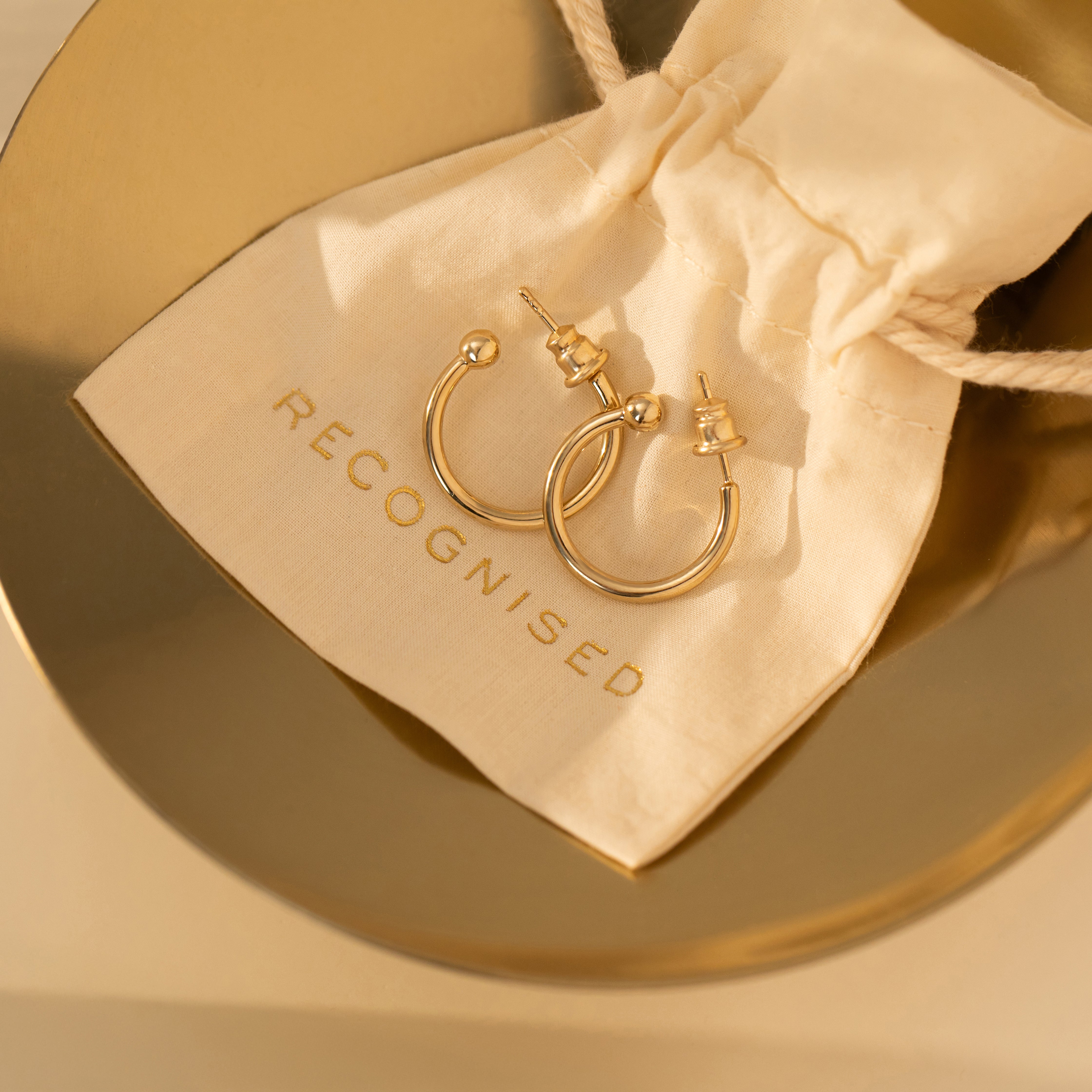 Gold Faith Popon Hoop Earrings