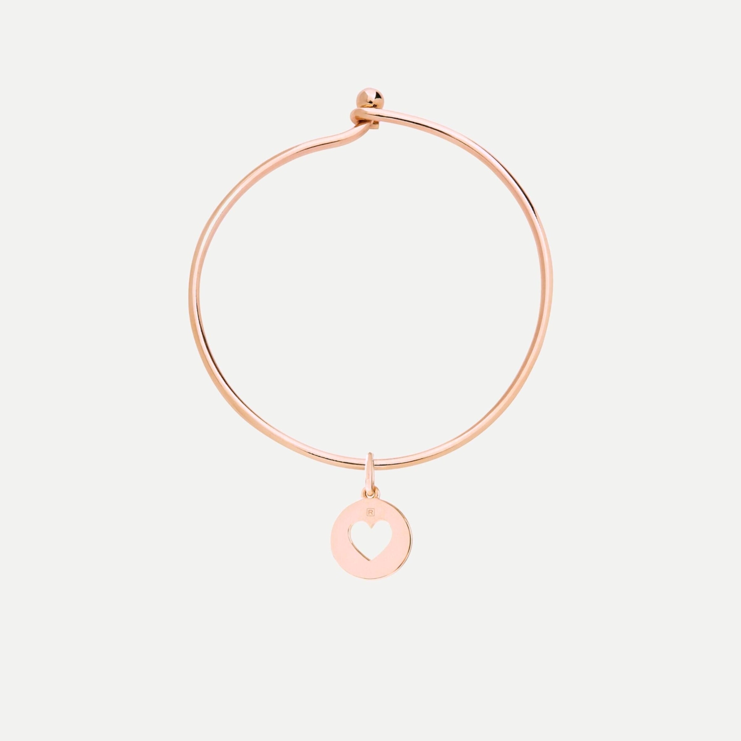 Rose Gold Vermeil Bangle and Gold Heart Popon Gift Set
