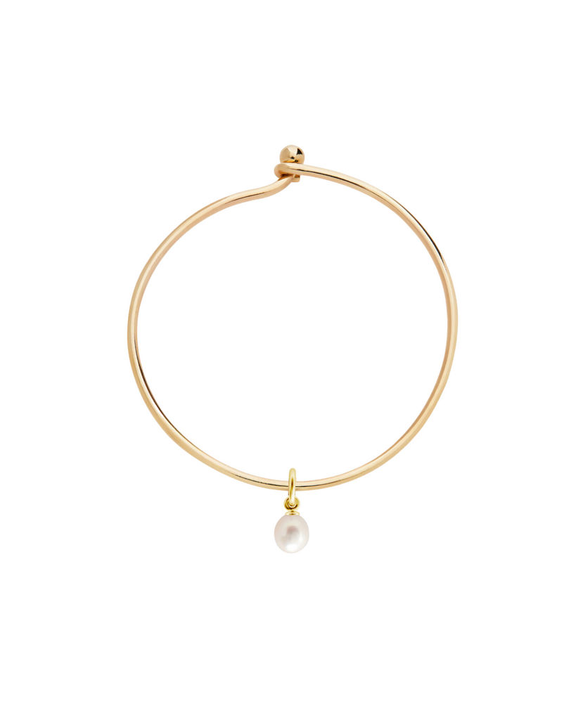 Gold Vermeil Bangle and Gold Freedom Pearl Popon Set