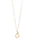 Gold Bobble Chain Necklace with Gold Heart and Pearl Gift Set