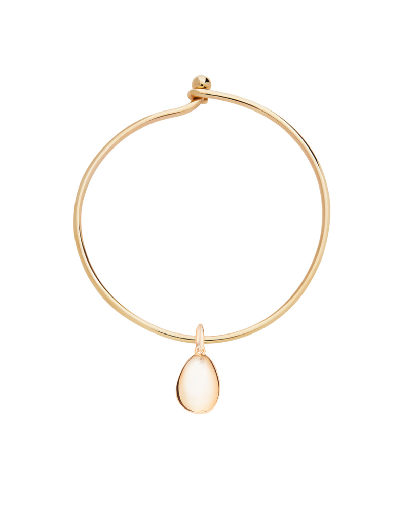 Gold Vermeil Bangle and Gold Smooth Pebble Popon Set / Regular (65mm)