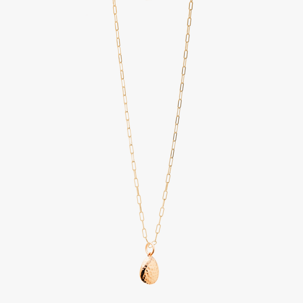Gold Paperclip Chain and Gold Hammered Pebble Set – Recognised