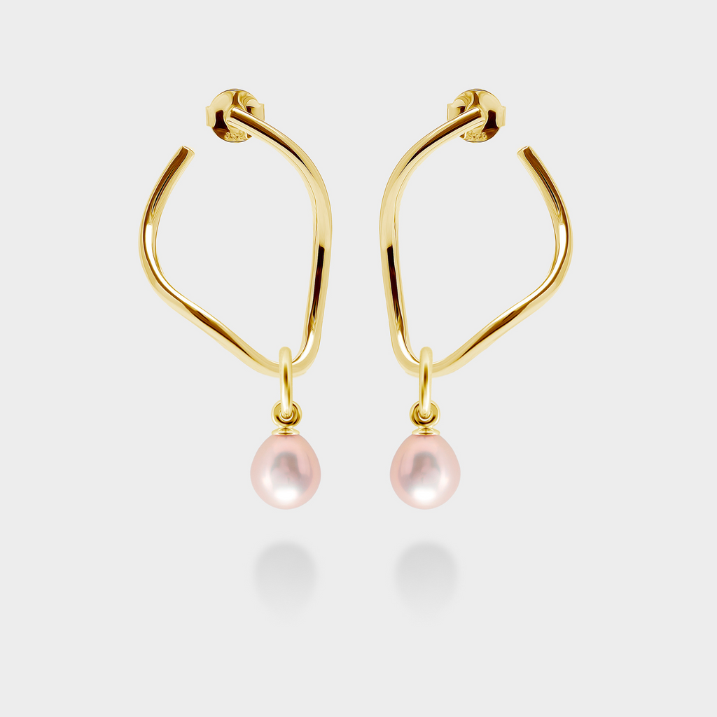 Gold Vermeil Earrings with Hope Pearl Popons® Recognised