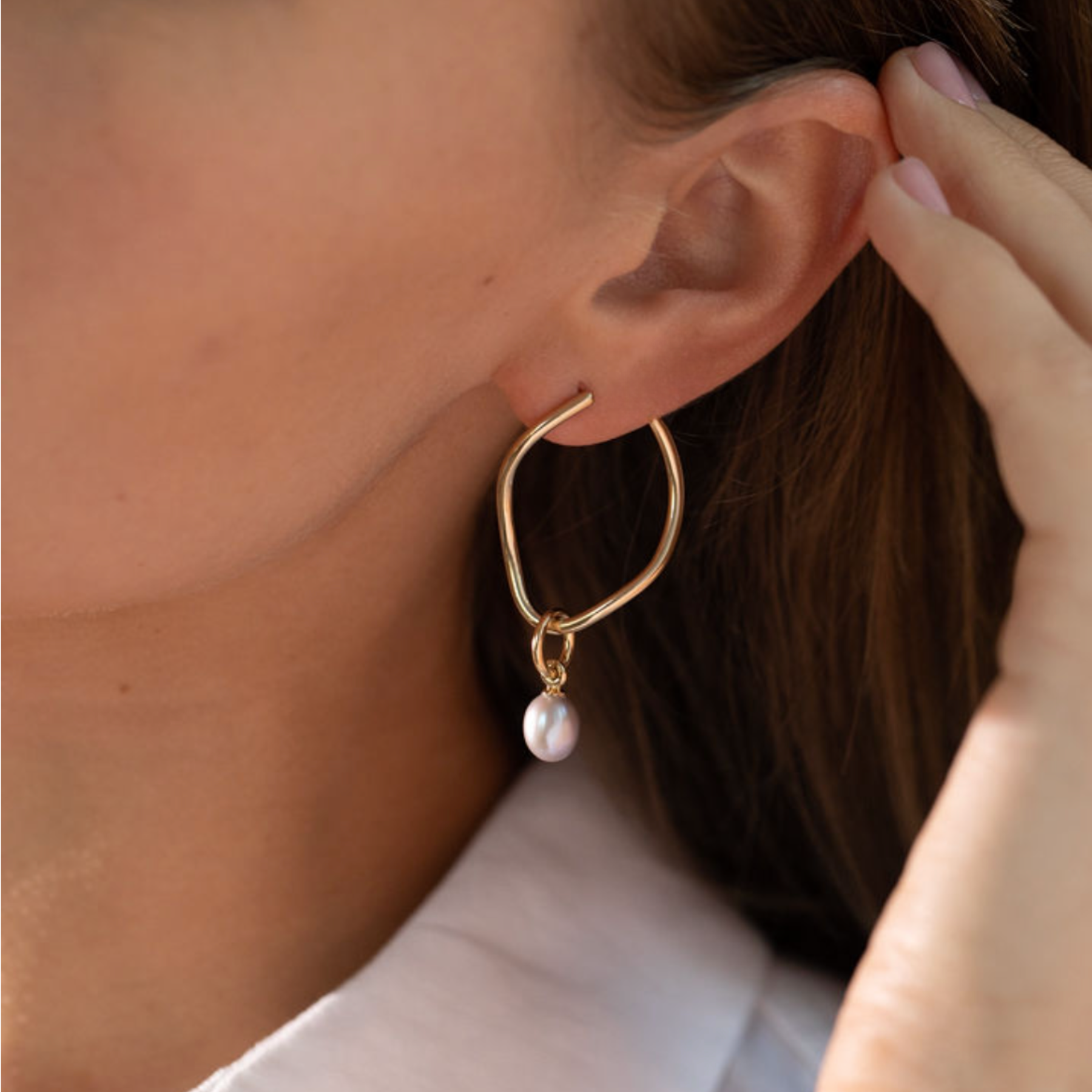 Gold Vermeil Earrings with Justice Pearl Popons® Recognised