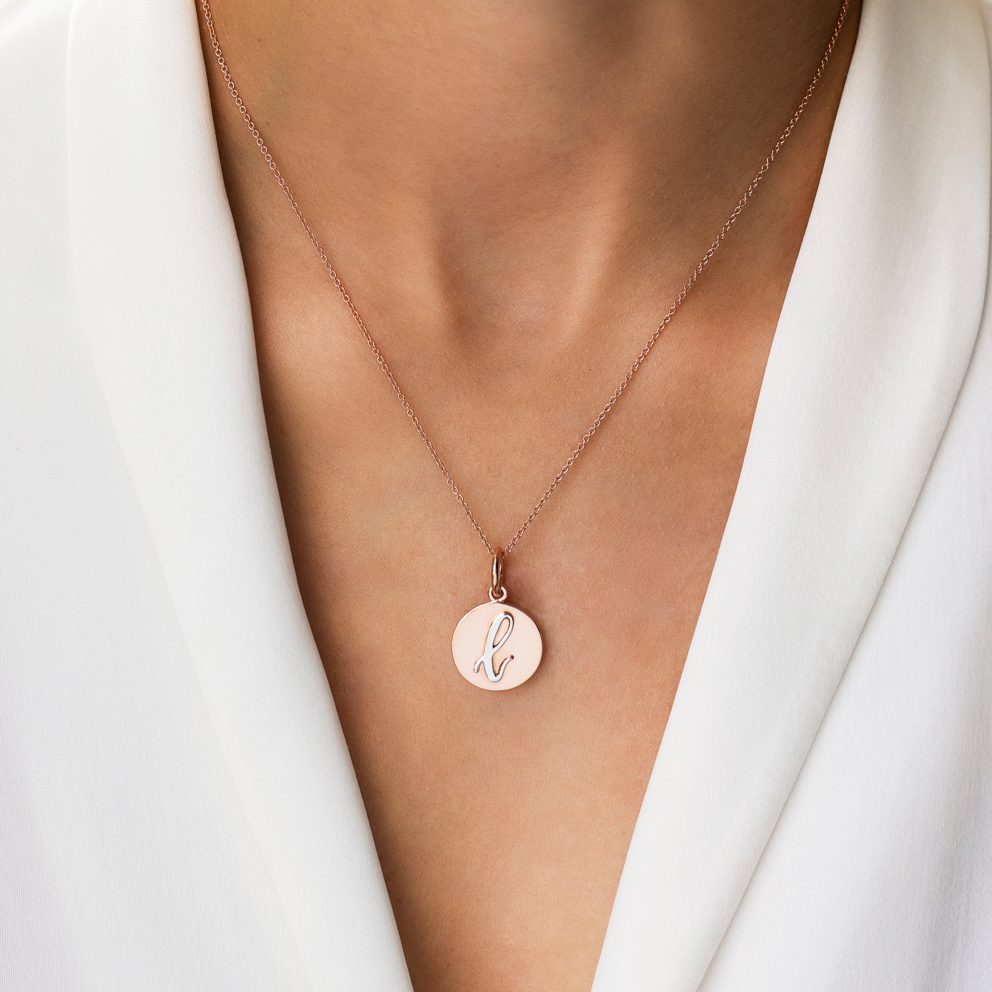 Rose gold hot sale m necklace