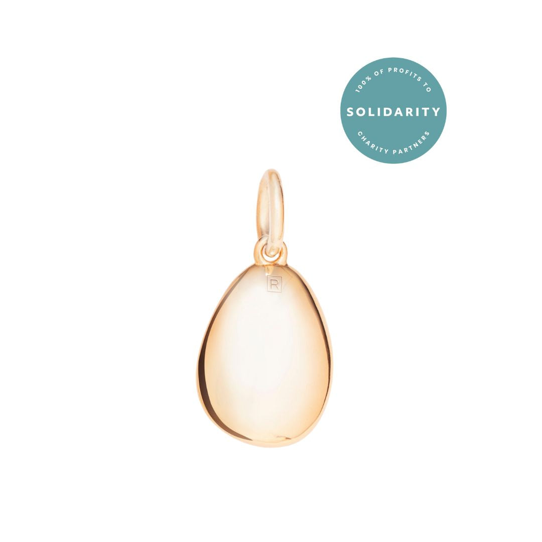 Recognised Gold Smooth Pebble Popon Pendant and Thick Chain Necklace Recognised