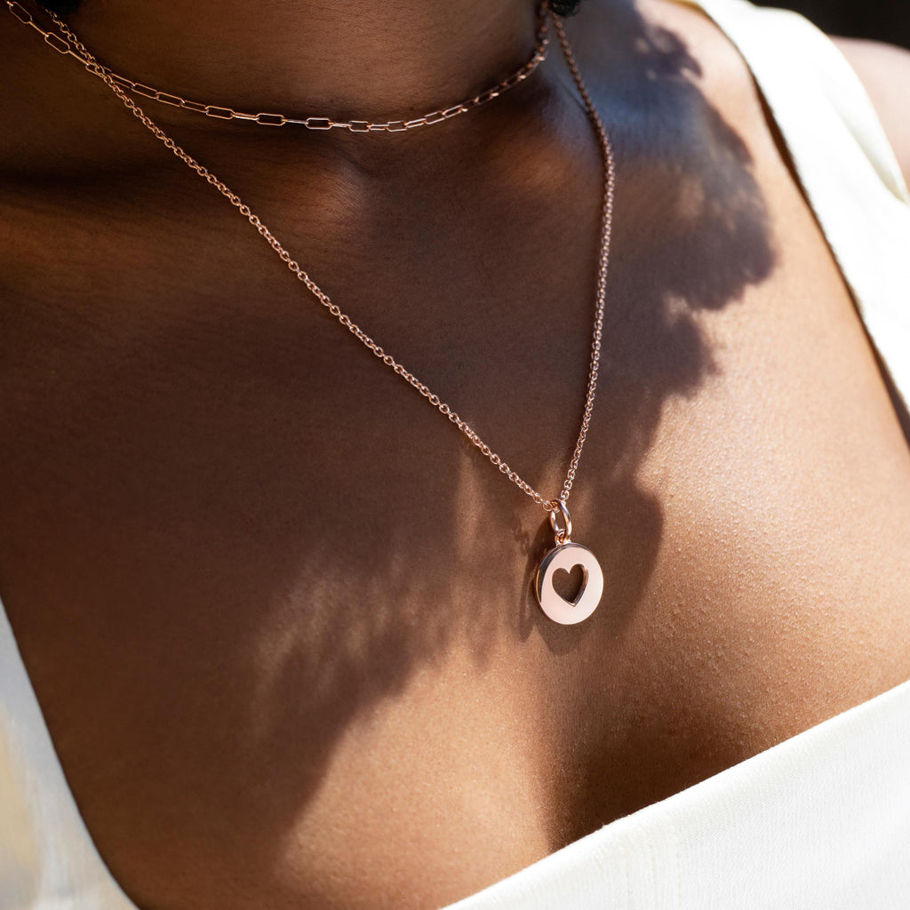 Rose Gold Thick Chain and Heart Popon Set Recognised