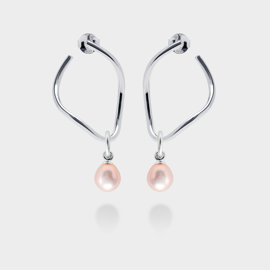 Sterling Silver Earrings with Hope Pearl Popons® Recognised